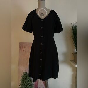 Madewell Black Puff Sleeve Dress